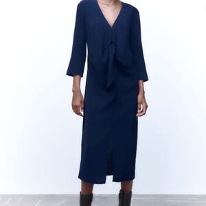Zara Knotted Dress. Size L, NWT